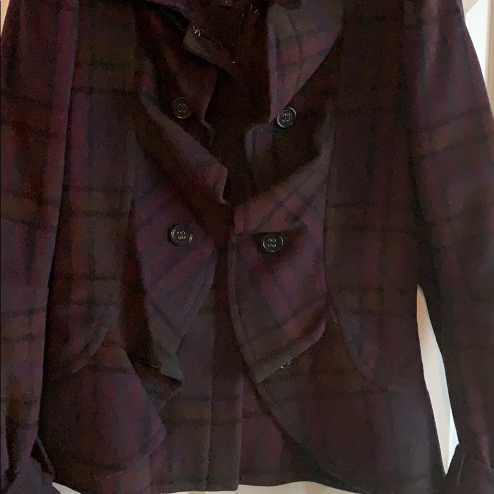 Bcbg Max Azria plaid wool coat